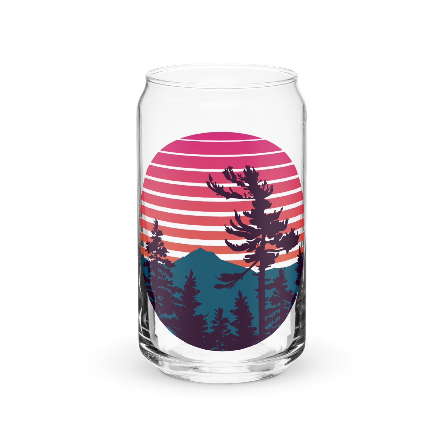 Mt. Hood Retro Sunset Can-Glass