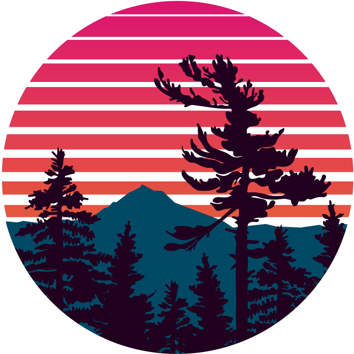 Mt. Hood Retro Sunset Can-Glass