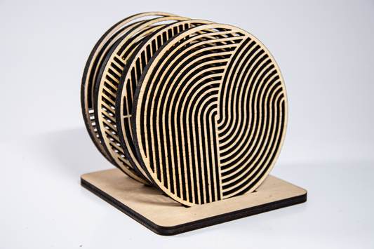 Geometric Louver Coaster Set