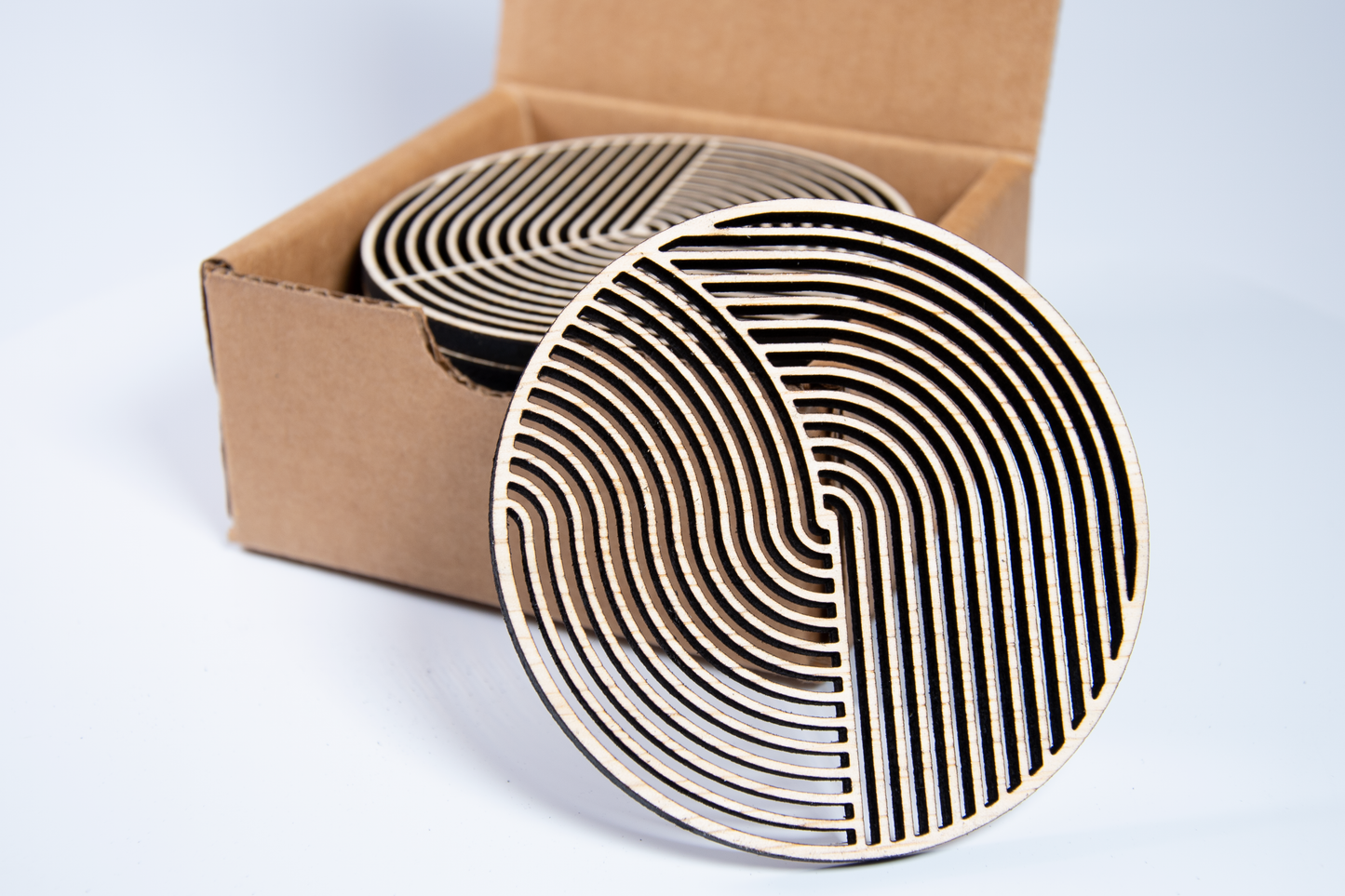 Geometric Louver Coaster Set